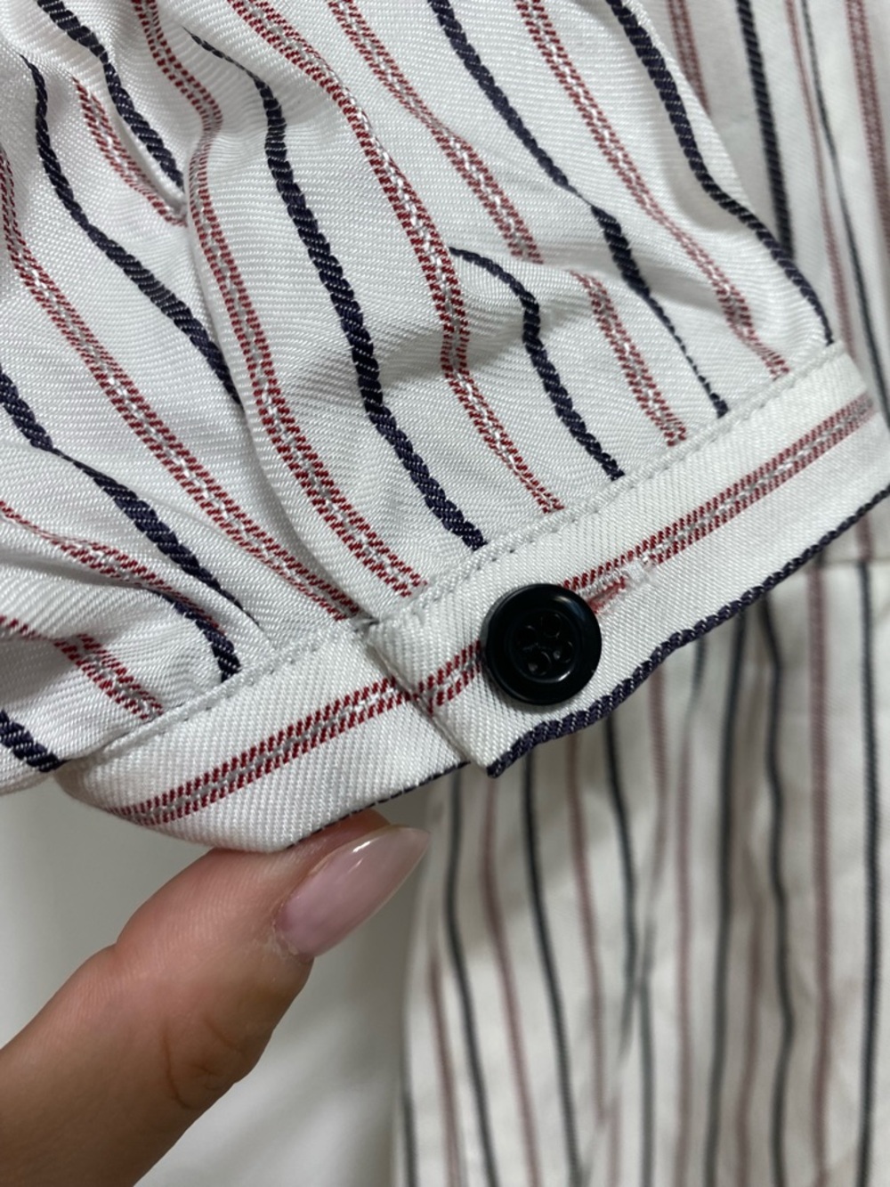 *no belt* Maje Cream Striped Romper - Picture 12 of 14